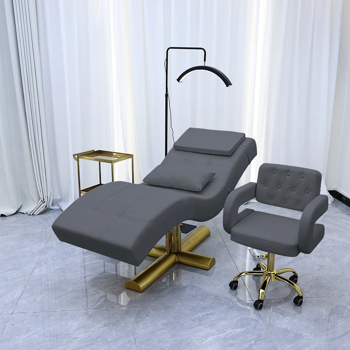 Luxury Beauty Care Bed Facial Hydrotherapy Head Massage Table – Foldable Salon SPA Treatment Chair with Genuine Leather
