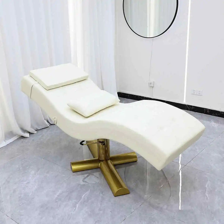 Luxury Beauty Care Bed Facial Hydrotherapy Head Massage Table – Foldable Salon SPA Treatment Chair with Genuine Leather