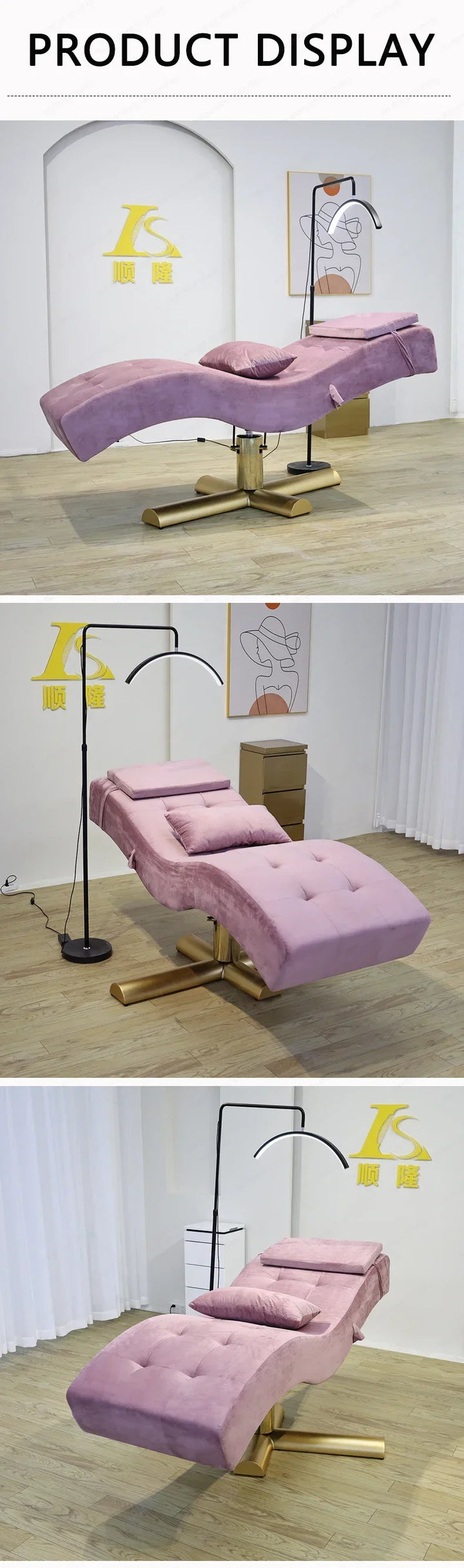 Luxury Beauty Care Bed Facial Hydrotherapy Head Massage Table – Foldable Salon SPA Treatment Chair with Genuine Leather