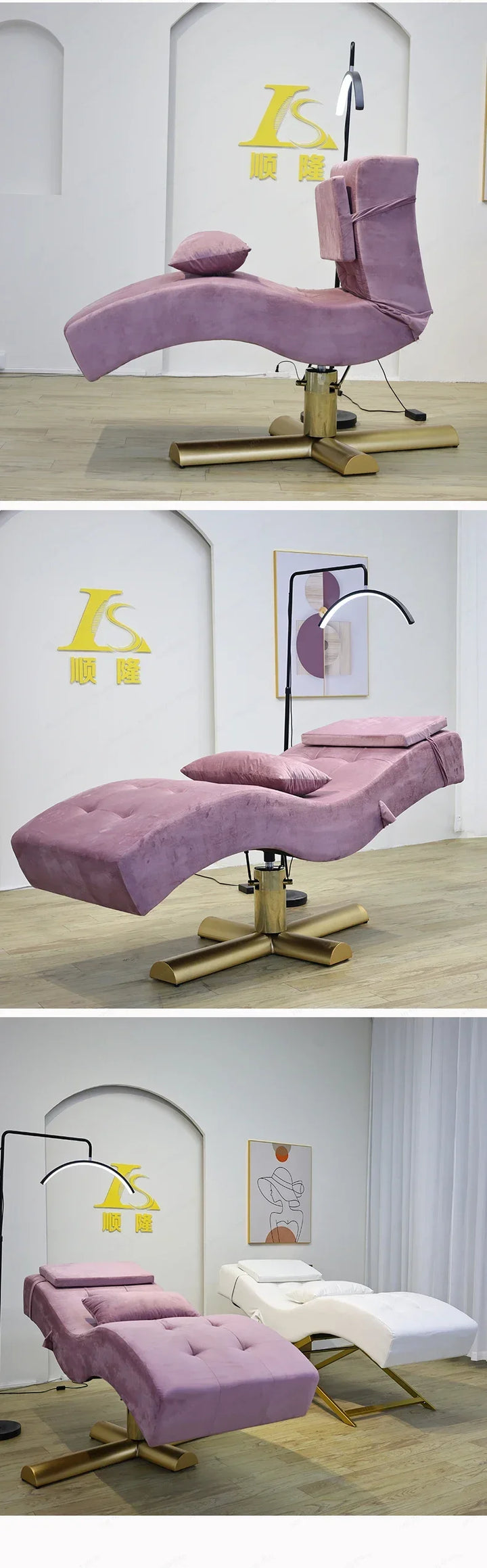 Luxury Beauty Care Bed Facial Hydrotherapy Head Massage Table – Foldable Salon SPA Treatment Chair with Genuine Leather
