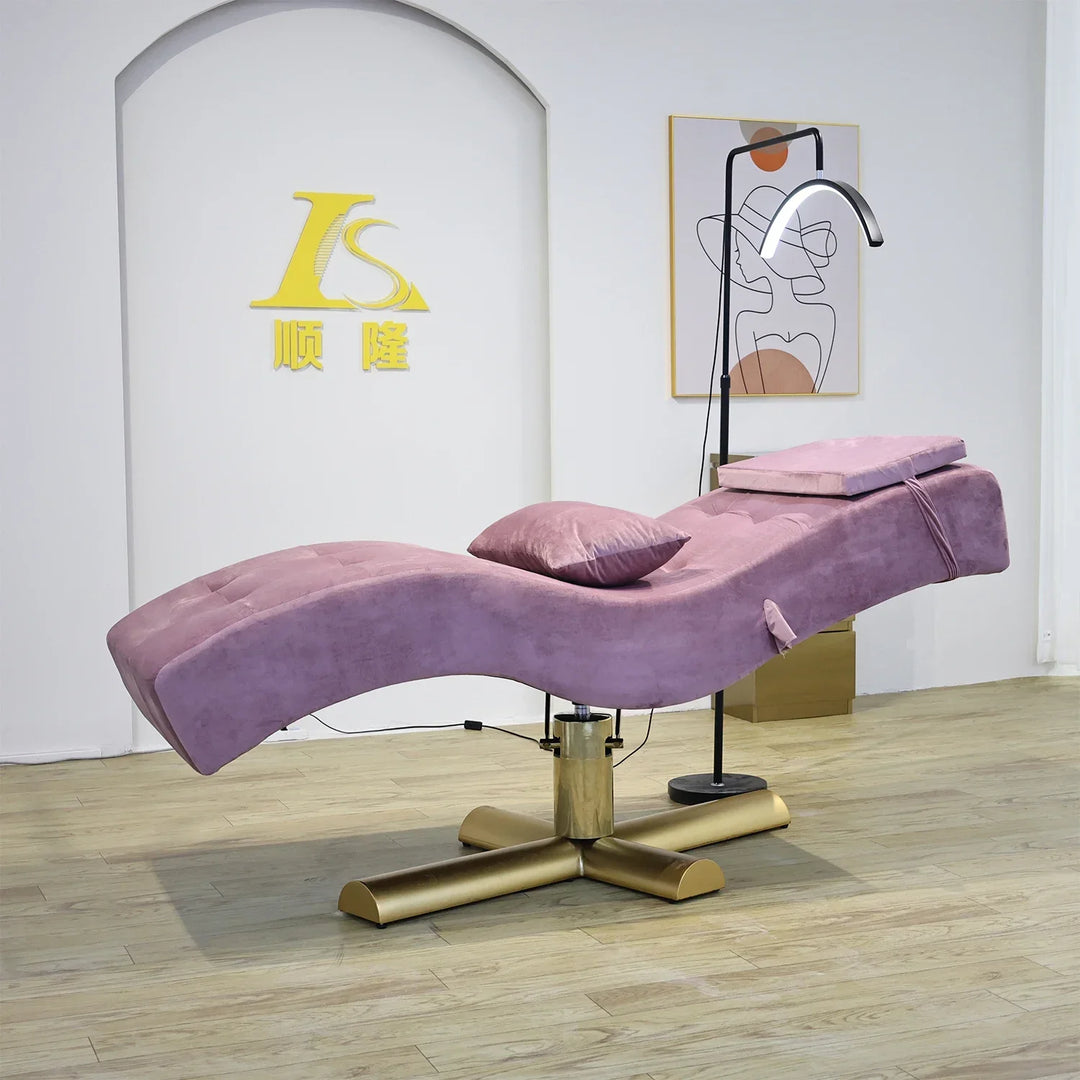 Luxury Beauty Care Bed Facial Hydrotherapy Head Massage Table – Foldable Salon SPA Treatment Chair with Genuine Leather