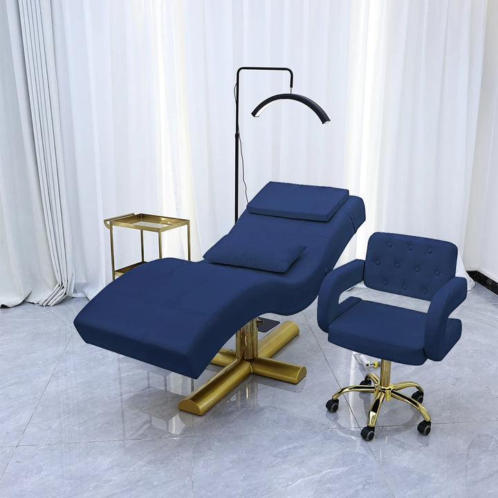 Luxury Beauty Care Bed Facial Hydrotherapy Head Massage Table – Foldable Salon SPA Treatment Chair with Genuine Leather