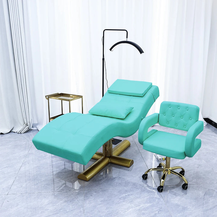 Luxury Beauty Care Bed Facial Hydrotherapy Head Massage Table – Foldable Salon SPA Treatment Chair with Genuine Leather
