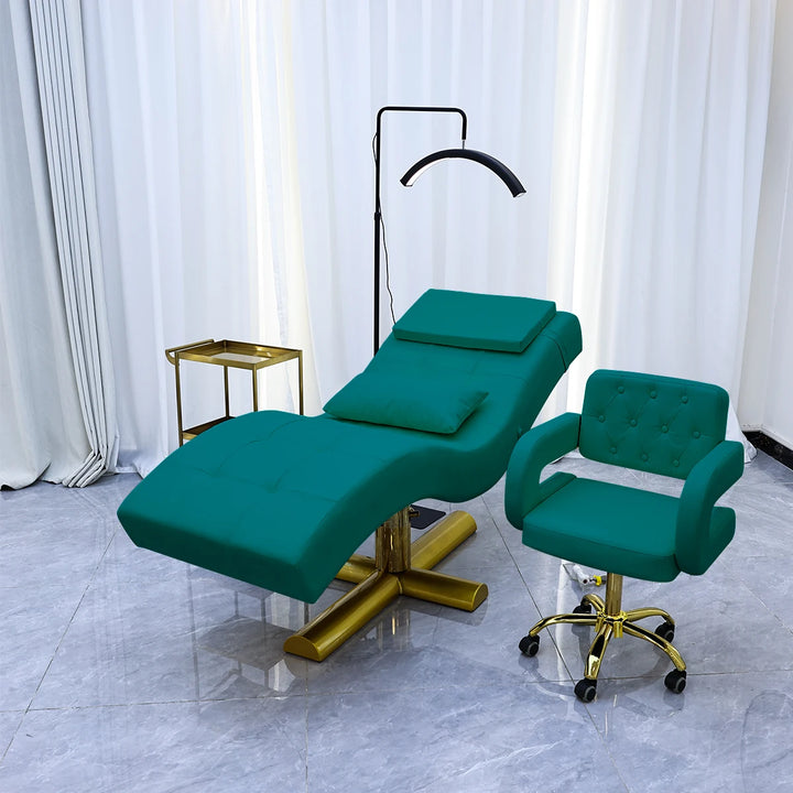 Luxury Beauty Care Bed Facial Hydrotherapy Head Massage Table – Foldable Salon SPA Treatment Chair with Genuine Leather