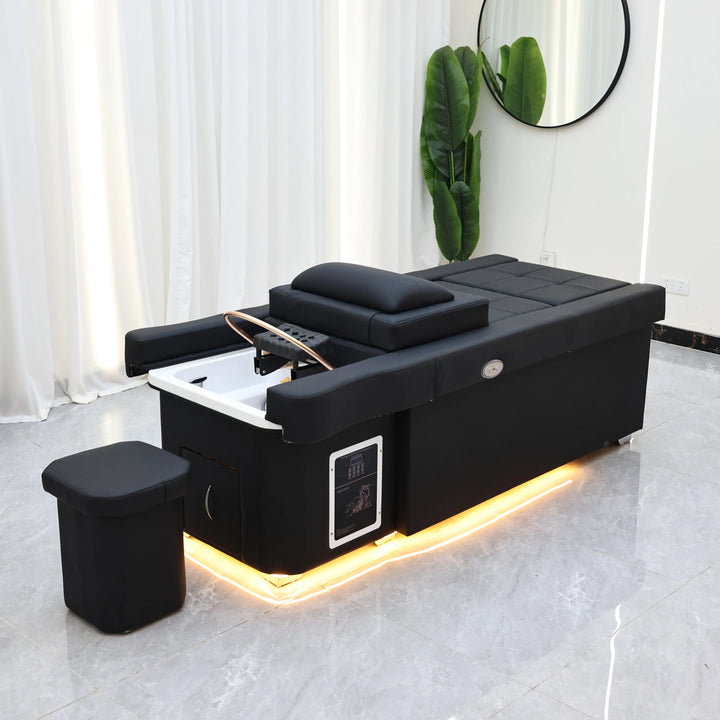 Luxury Electric Adjustable Shampoo Bed – All in One Salon SPA Massage Table with Hair Washing Basin and Foot Bath