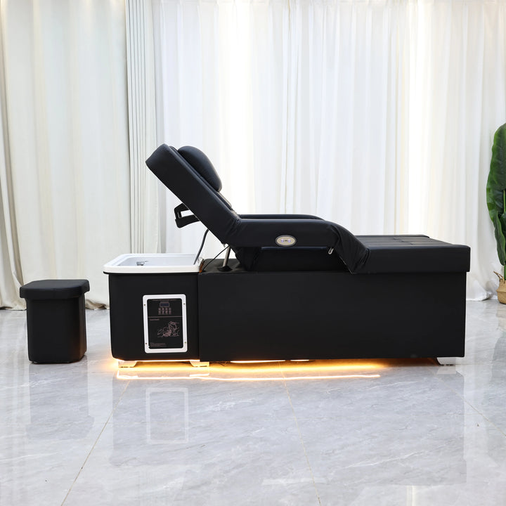 Luxury Electric Adjustable Shampoo Bed – All in One Salon SPA Massage Table with Hair Washing Basin and Foot Bath