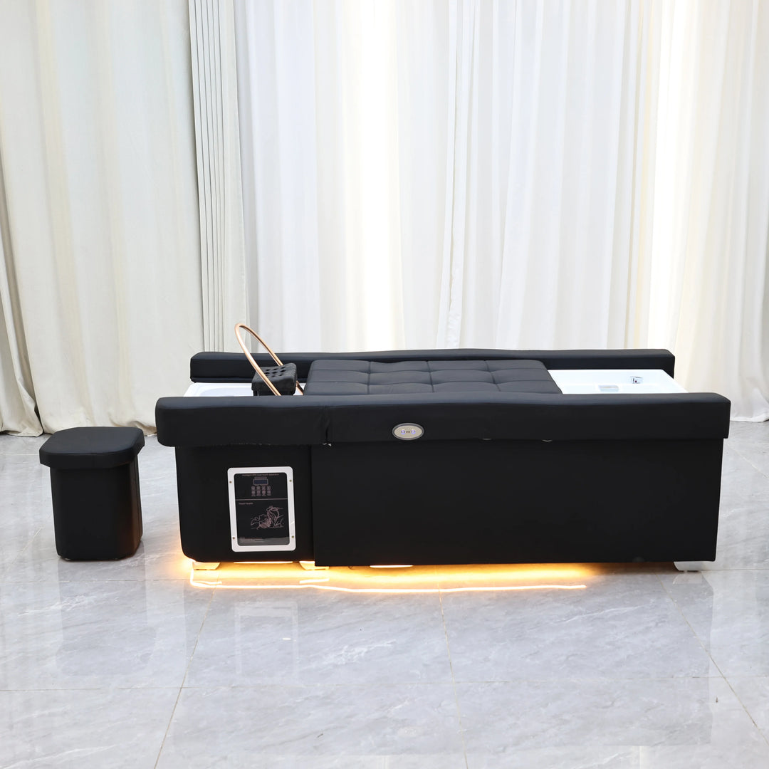 Luxury Electric Adjustable Shampoo Bed – All in One Salon SPA Massage Table with Hair Washing Basin and Foot Bath