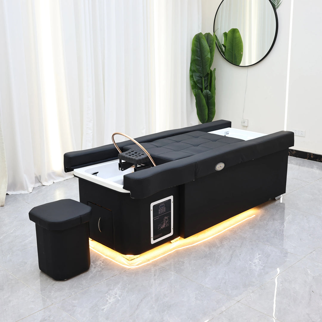 Luxury Electric Adjustable Shampoo Bed – All in One Salon SPA Massage Table with Hair Washing Basin and Foot Bath