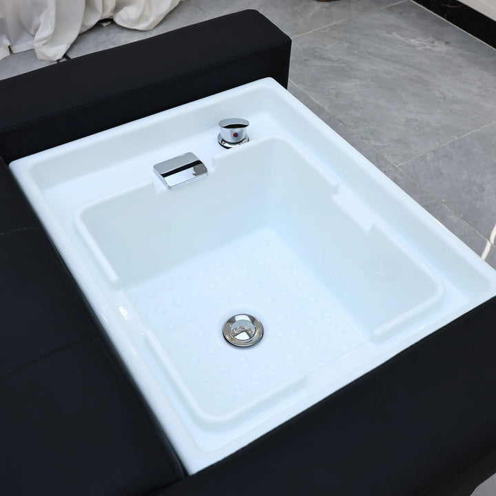 Luxury Electric Adjustable Shampoo Bed – All in One Salon SPA Massage Table with Hair Washing Basin and Foot Bath