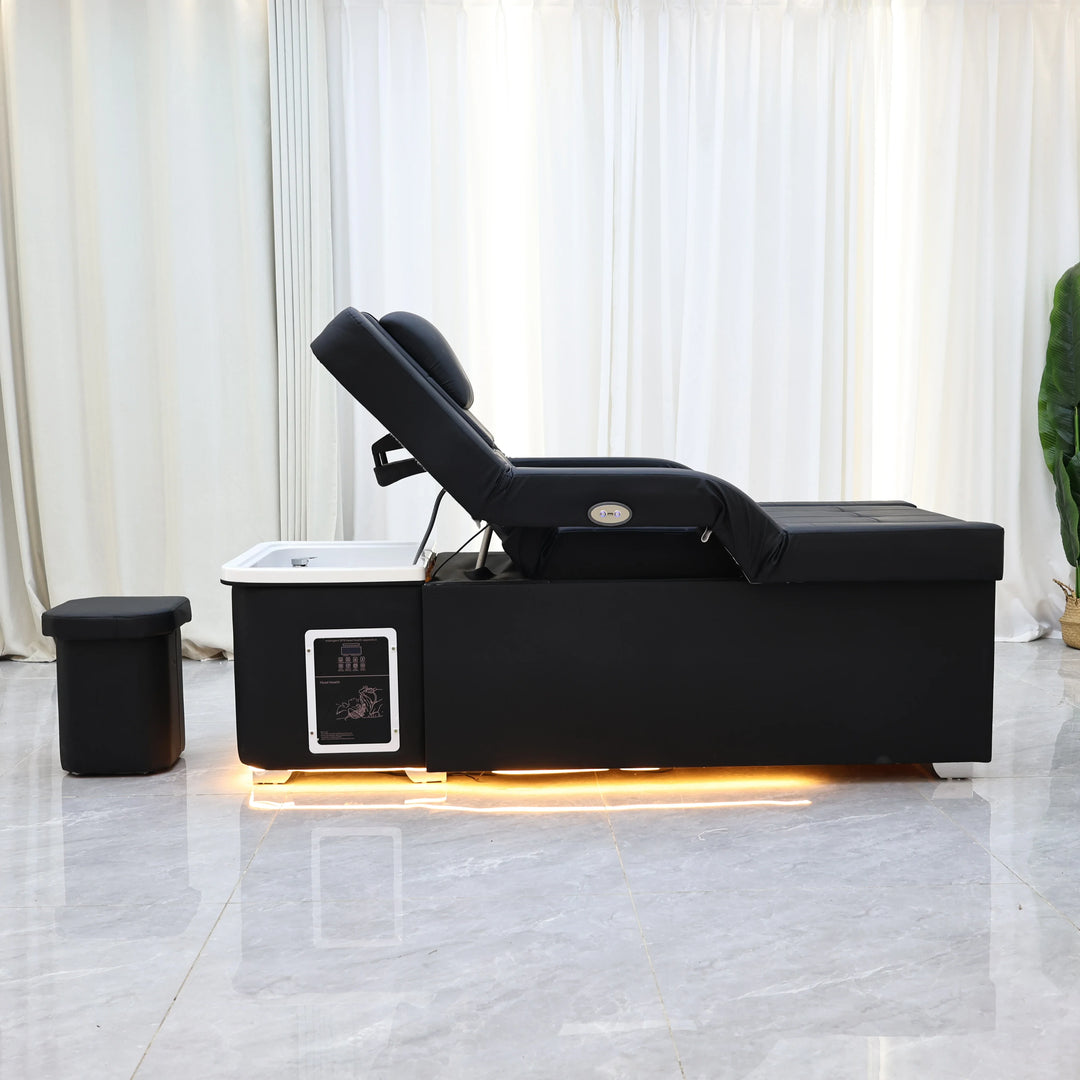Luxury Electric Adjustable Shampoo Bed – All in One Salon SPA Massage Table with Hair Washing Basin and Foot Bath
