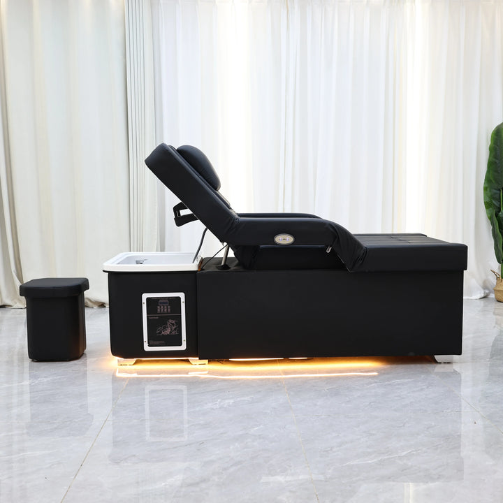 Luxury Electric Adjustable Shampoo Bed – All in One Salon SPA Massage Table with Hair Washing Basin and Foot Bath