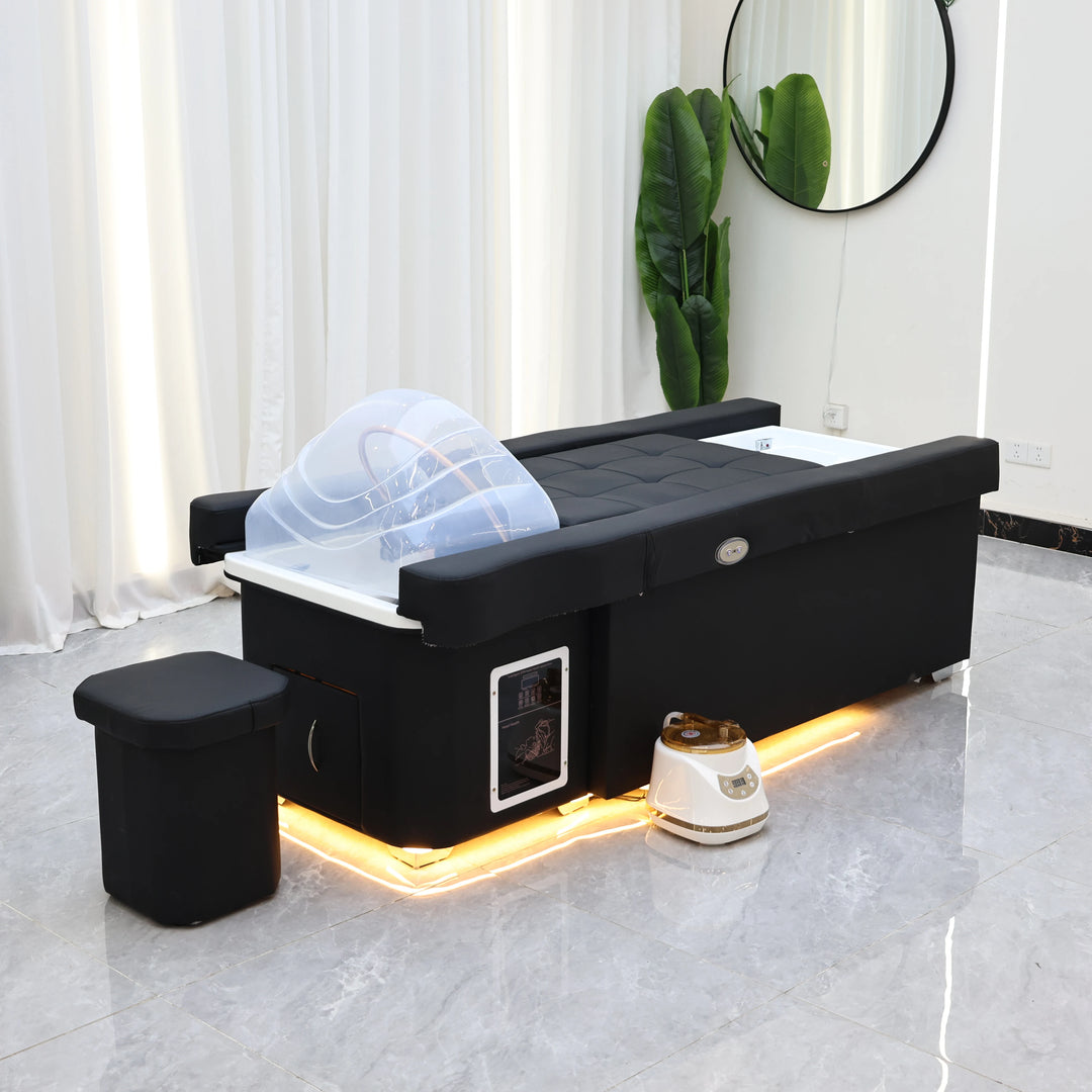 Luxury Electric Adjustable Shampoo Bed – All in One Salon SPA Massage Table with Hair Washing Basin and Foot Bath