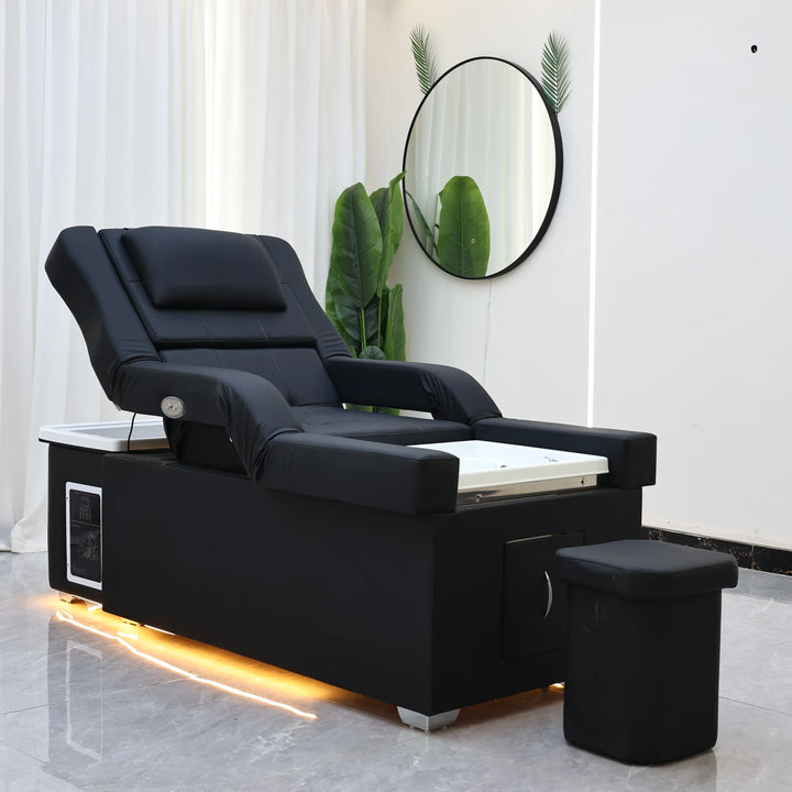 Luxury Electric Adjustable Shampoo Bed – All in One Salon SPA Massage Table with Hair Washing Basin and Foot Bath