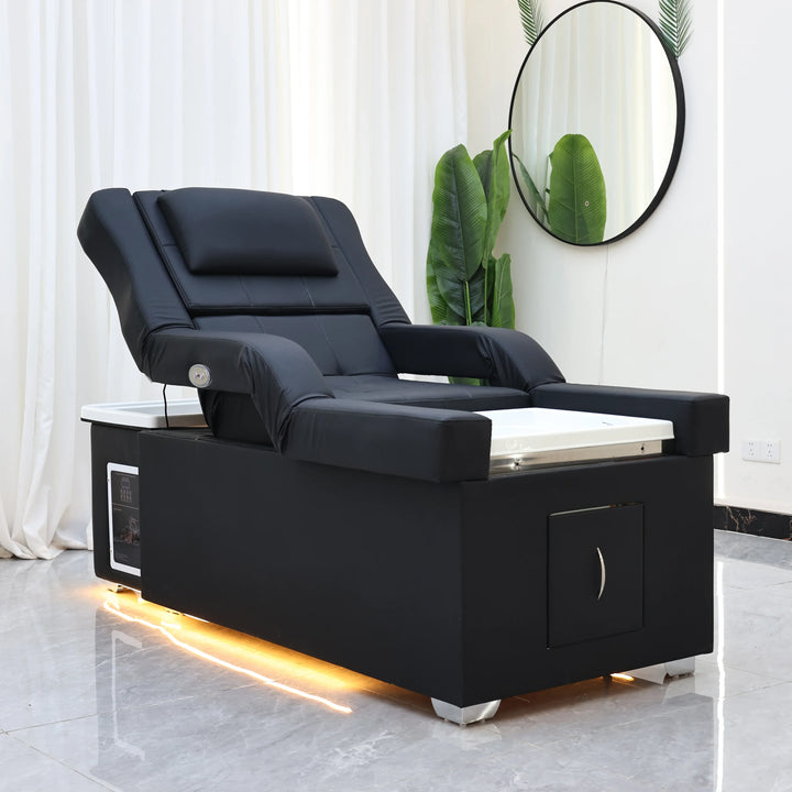 Luxury Electric Adjustable Shampoo Bed – All in One Salon SPA Massage Table with Hair Washing Basin and Foot Bath