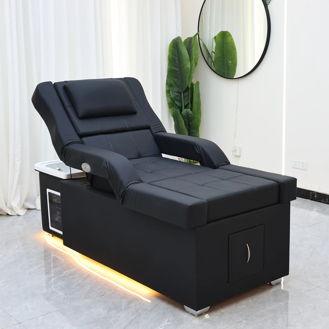 Luxury Electric Adjustable Shampoo Bed – All in One Salon SPA Massage Table with Hair Washing Basin and Foot Bath