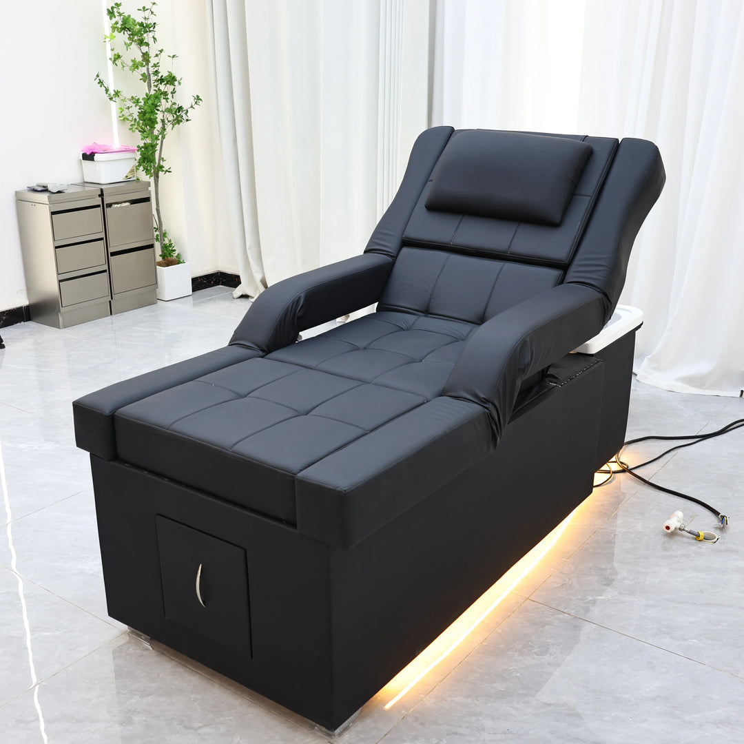 Luxury Electric Adjustable Shampoo Bed – All in One Salon SPA Massage Table with Hair Washing Basin and Foot Bath