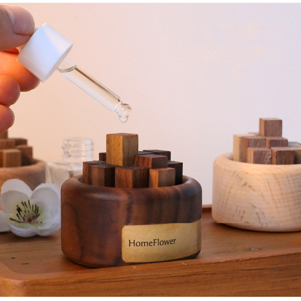 Luxury Essential Oil Wood Diffuser – Unique Wood Art Fireless Aroma Diffuser, Beech/Black Walnut Aromatherapy Ornament for Indoor Fragrance Expansion, Elegant Home Décor, Natural Scent