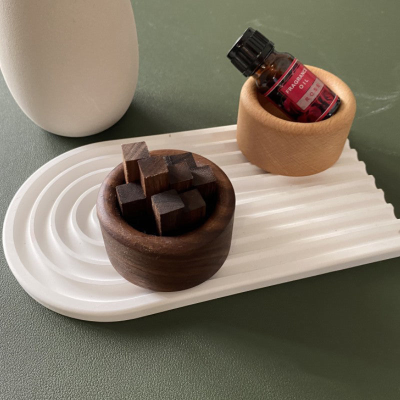 Luxury Essential Oil Wood Diffuser – Unique Wood Art Fireless Aroma Diffuser, Beech/Black Walnut Aromatherapy Ornament for Indoor Fragrance Expansion, Elegant Home Décor, Natural Scent