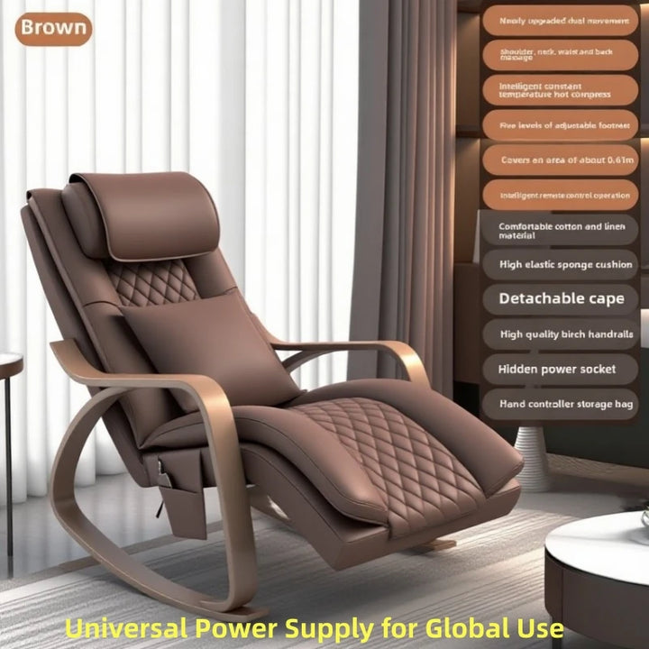 Luxury Massage Rocker Recliner Chair – Ergonomic Overstuffed Lounge Chair with Heat & Vibration Neck and Back Massage