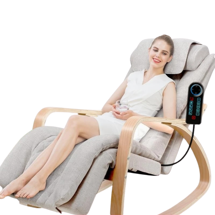 Luxury Massage Rocker Recliner Chair – Ergonomic Overstuffed Lounge Chair with Heat & Vibration Neck and Back Massage