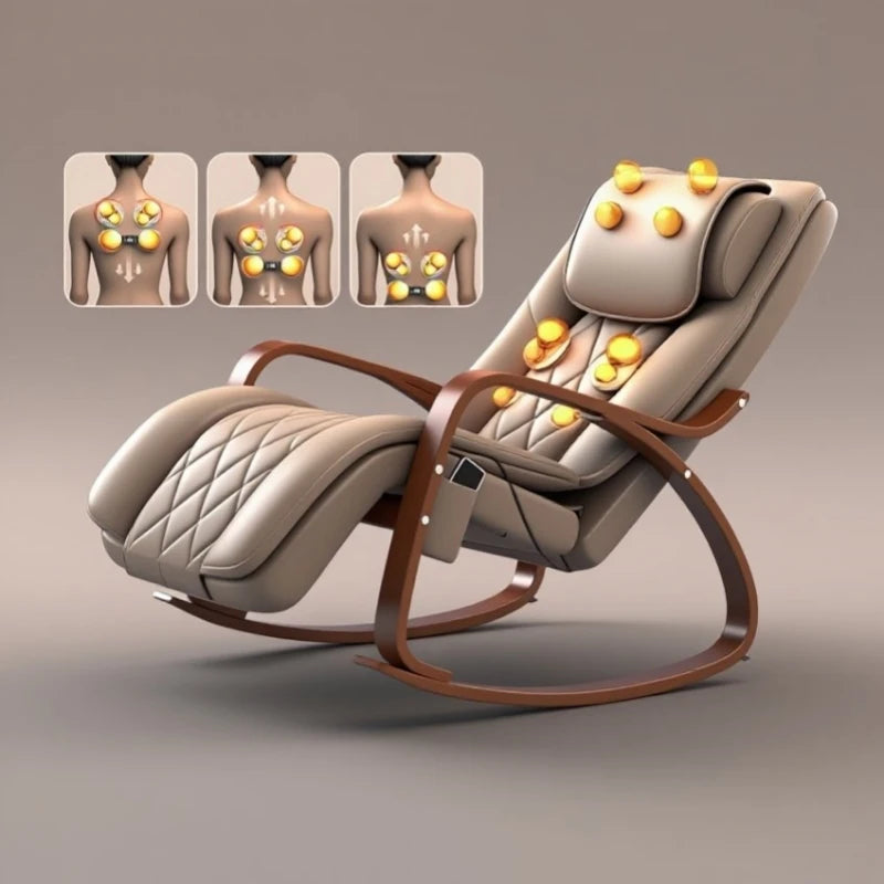 Luxury Massage Rocker Recliner Chair – Ergonomic Overstuffed Lounge Chair with Heat & Vibration Neck and Back Massage