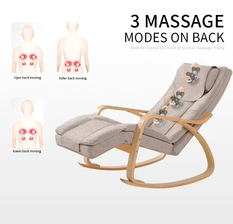 Luxury Massage Rocker Recliner Chair – Ergonomic Overstuffed Lounge Chair with Heat & Vibration Neck and Back Massage