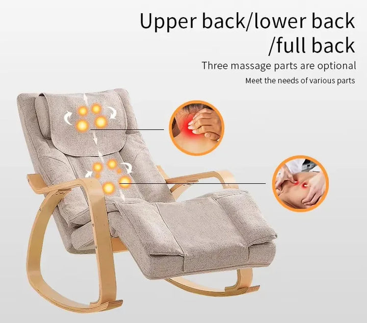 Luxury Massage Rocker Recliner Chair – Ergonomic Overstuffed Lounge Chair with Heat & Vibration Neck and Back Massage
