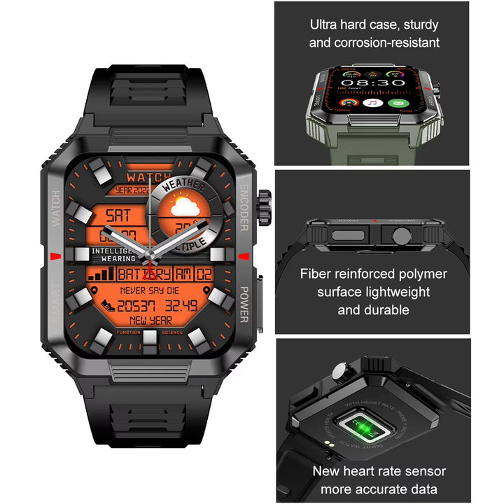Luxury NFC GPS Smartwatch – 1.99" AMOLED Screen with Bluetooth Calling, 120+ Sports Modes, Weather Data, and Waterproof Design for Outdoor Fitness and Daily Life