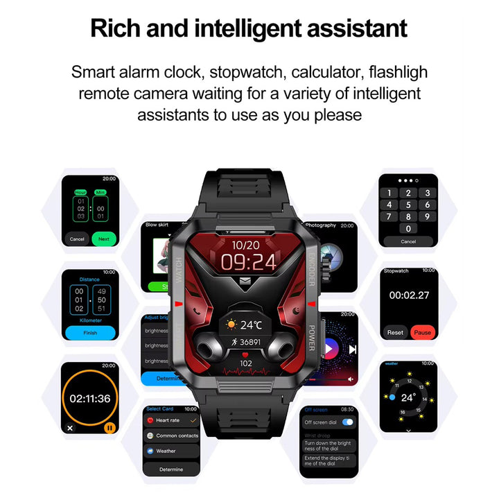 Luxury NFC GPS Smartwatch – 1.99" AMOLED Screen with Bluetooth Calling, 120+ Sports Modes, Weather Data, and Waterproof Design for Outdoor Fitness and Daily Life