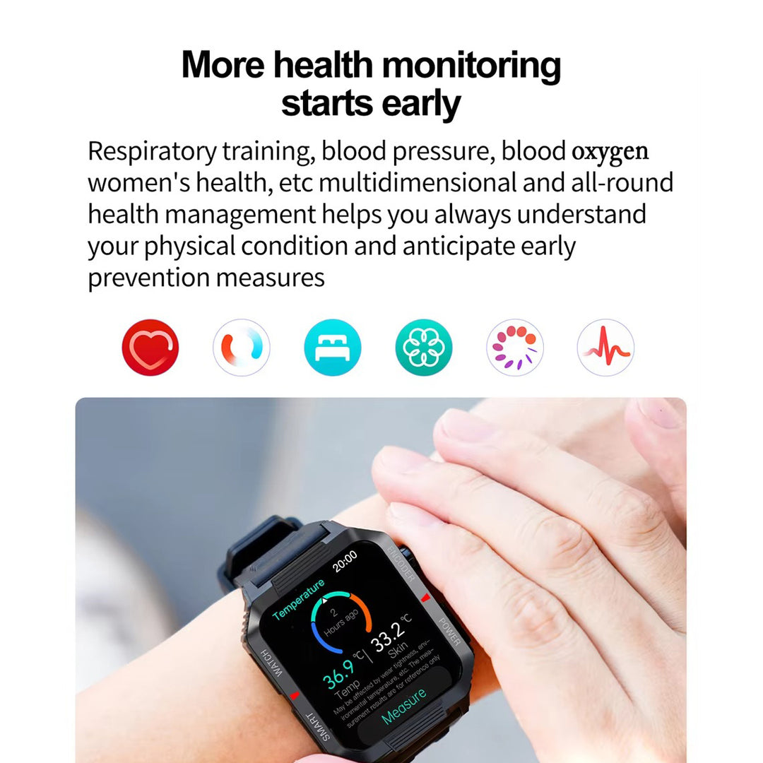 Luxury NFC GPS Smartwatch – 1.99" AMOLED Screen with Bluetooth Calling, 120+ Sports Modes, Weather Data, and Waterproof Design for Outdoor Fitness and Daily Life
