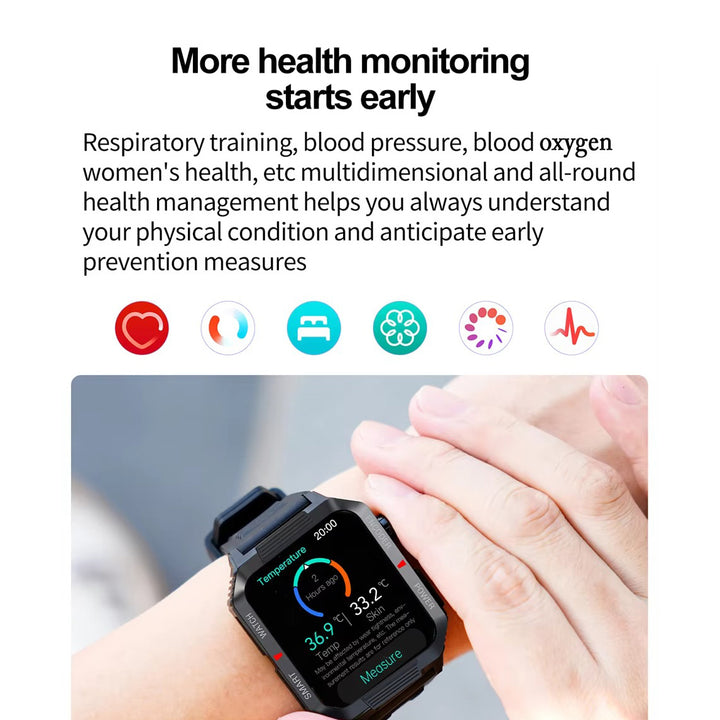 Luxury NFC GPS Smartwatch – 1.99" AMOLED Screen with Bluetooth Calling, 120+ Sports Modes, Weather Data, and Waterproof Design for Outdoor Fitness and Daily Life