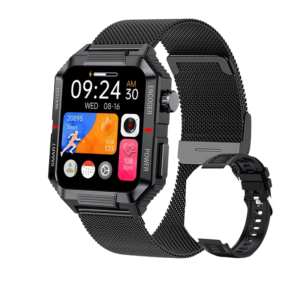 Luxury NFC GPS Smartwatch – 1.99" AMOLED Screen with Bluetooth Calling, 120+ Sports Modes, Weather Data, and Waterproof Design for Outdoor Fitness and Daily Life