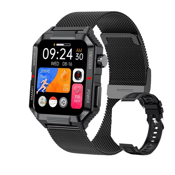 Luxury NFC GPS Smartwatch – 1.99" AMOLED Screen with Bluetooth Calling, 120+ Sports Modes, Weather Data, and Waterproof Design for Outdoor Fitness and Daily Life