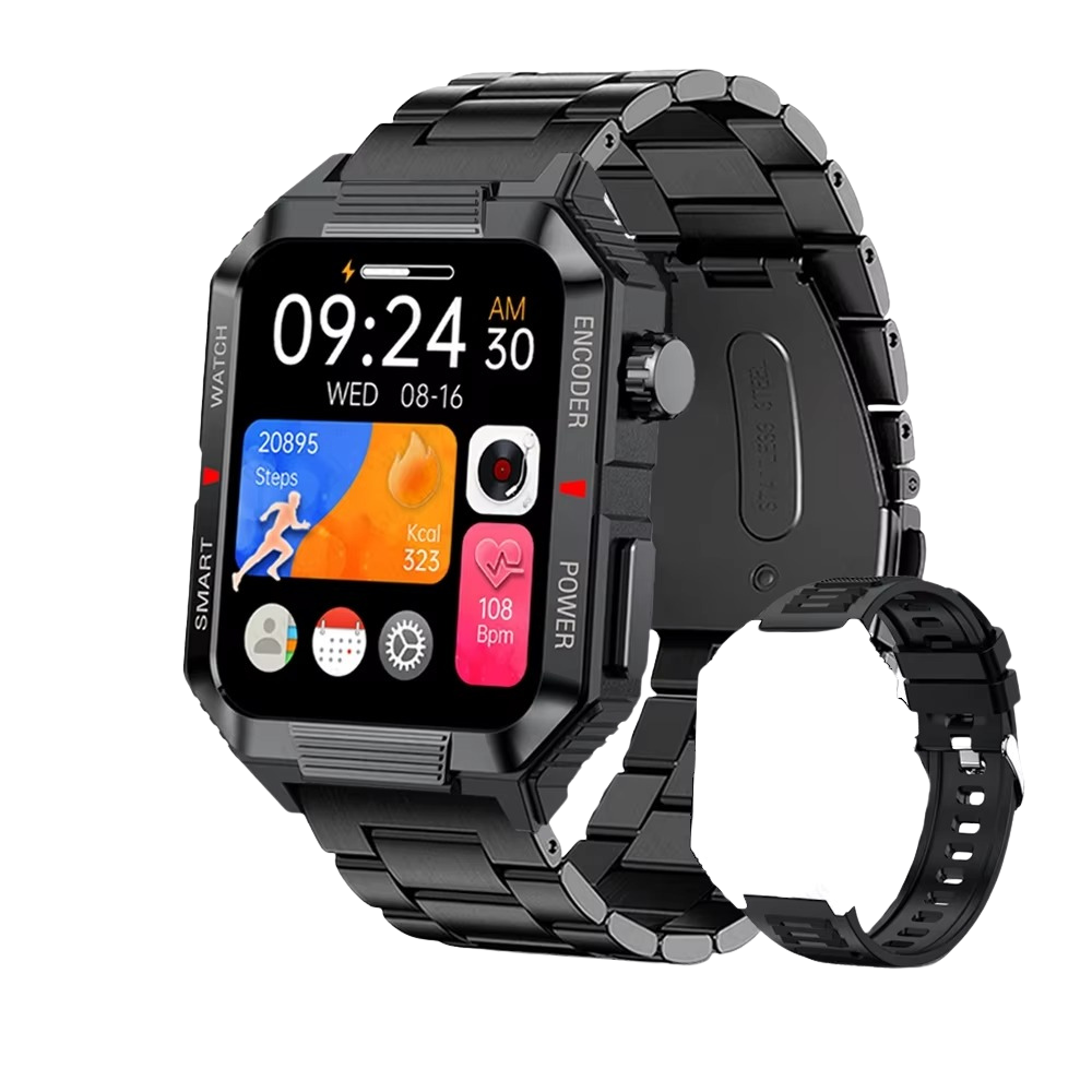 Luxury NFC GPS Smartwatch – 1.99" AMOLED Screen with Bluetooth Calling, 120+ Sports Modes, Weather Data, and Waterproof Design for Outdoor Fitness and Daily Life