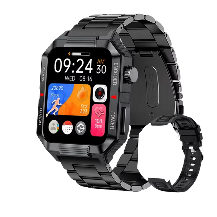 Luxury NFC GPS Smartwatch – 1.99" AMOLED Screen with Bluetooth Calling, 120+ Sports Modes, Weather Data, and Waterproof Design for Outdoor Fitness and Daily Life
