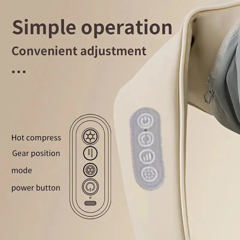 Luxury Neck and Shoulder Massager with Heat, Deep Tissue Shiatsu Kneading for Pain Relief, Electric Rechargeable Massage Shawl for Back & Muscles