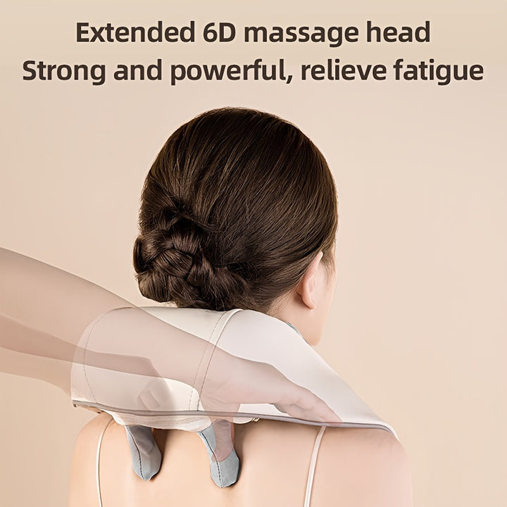 Luxury Neck and Shoulder Massager with Heat, Deep Tissue Shiatsu Kneading for Pain Relief, Electric Rechargeable Massage Shawl for Back & Muscles