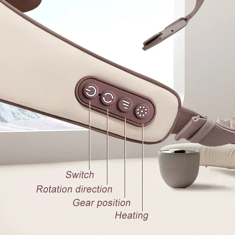 Luxury Neck and Shoulder Massager with Heat, Deep Tissue Shiatsu Kneading for Pain Relief, Electric Rechargeable Massage Shawl for Back & Muscles