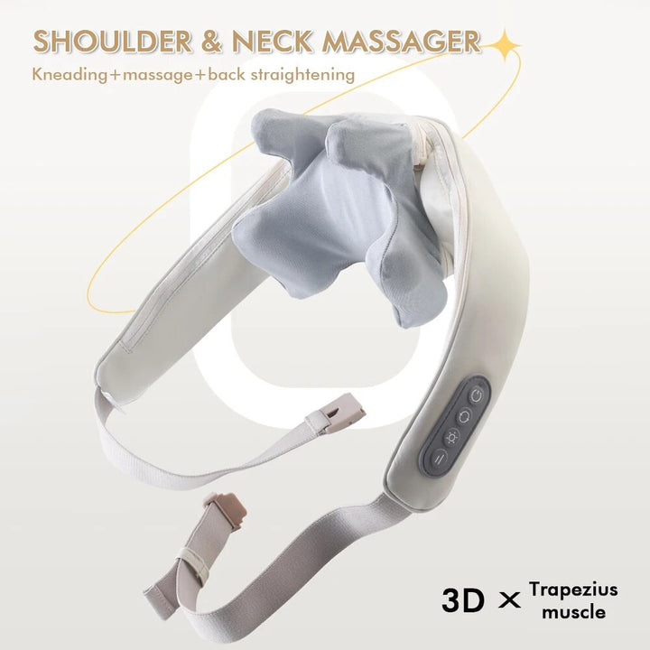 Luxury Neck and Shoulder Massager with Heat, Deep Tissue Shiatsu Kneading for Pain Relief, Electric Rechargeable Massage Shawl for Back & Muscles