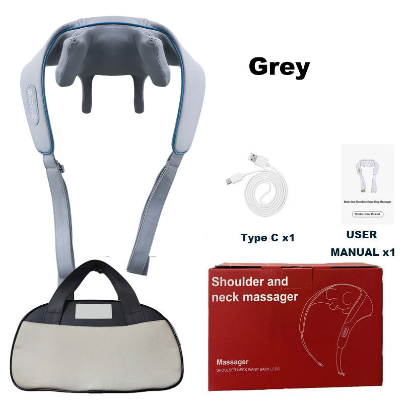 Luxury Neck and Shoulder Massager with Heat, Deep Tissue Shiatsu Kneading for Pain Relief, Electric Rechargeable Massage Shawl for Back & Muscles