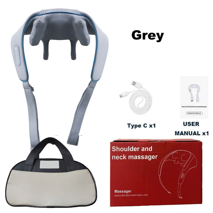 Luxury Neck and Shoulder Massager with Heat, Deep Tissue Shiatsu Kneading for Pain Relief, Electric Rechargeable Massage Shawl for Back & Muscles