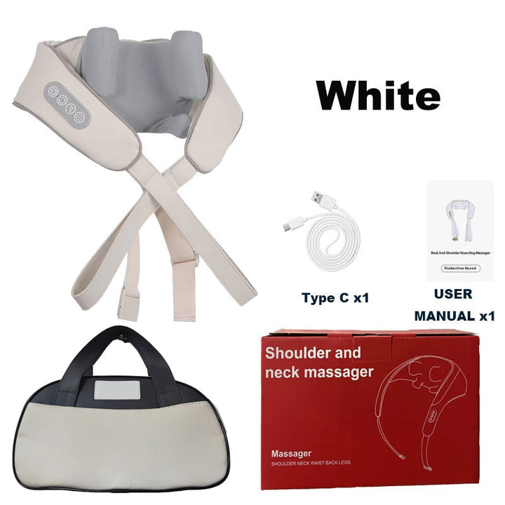 Luxury Neck and Shoulder Massager with Heat, Deep Tissue Shiatsu Kneading for Pain Relief, Electric Rechargeable Massage Shawl for Back & Muscles
