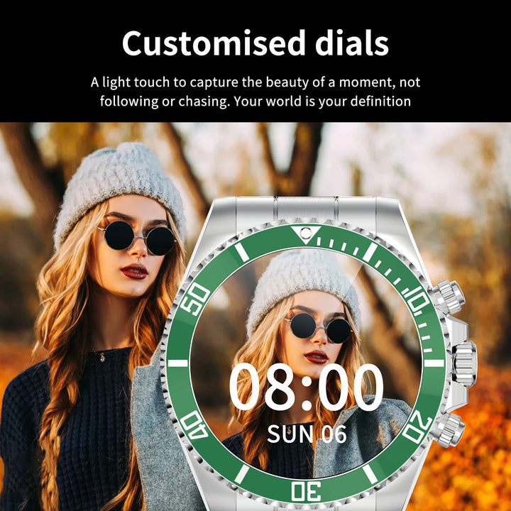 Luxury Smartwatch for Men, Bluetooth Calling, Sports Fitness Tracker, 2024 High-End Design, Android & iOS Compatible, Waterproof, Health Monitoring