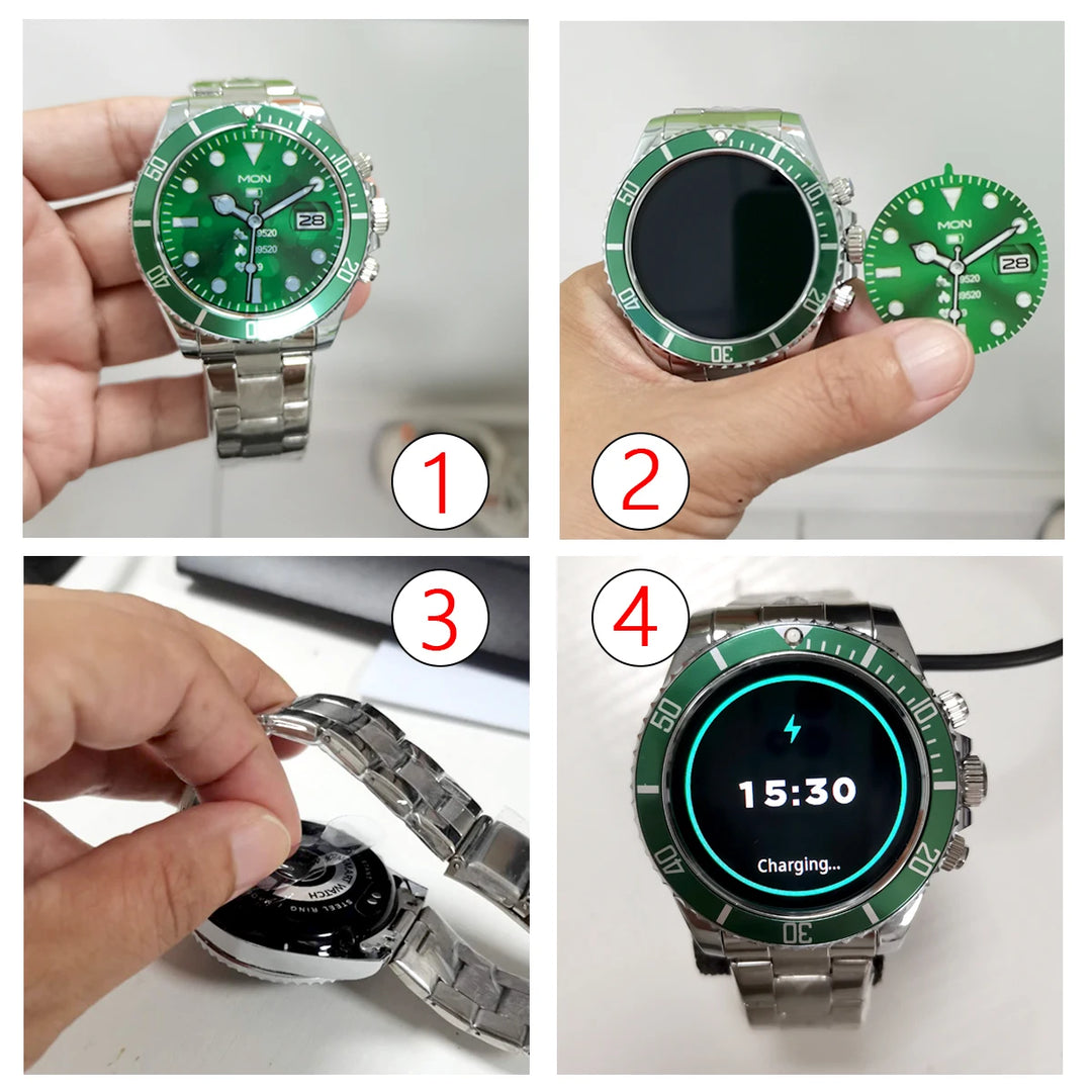 Luxury Smartwatch for Men, Bluetooth Calling, Sports Fitness Tracker, 2024 High-End Design, Android & iOS Compatible, Waterproof, Health Monitoring