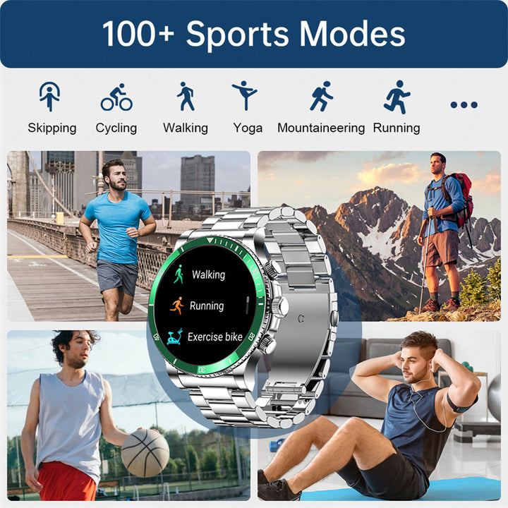 Luxury Smartwatch for Men, Bluetooth Calling, Sports Fitness Tracker, 2024 High-End Design, Android & iOS Compatible, Waterproof, Health Monitoring