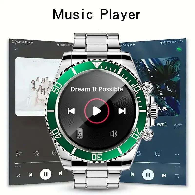 Luxury Smartwatch for Men, Bluetooth Calling, Sports Fitness Tracker, 2024 High-End Design, Android & iOS Compatible, Waterproof, Health Monitoring