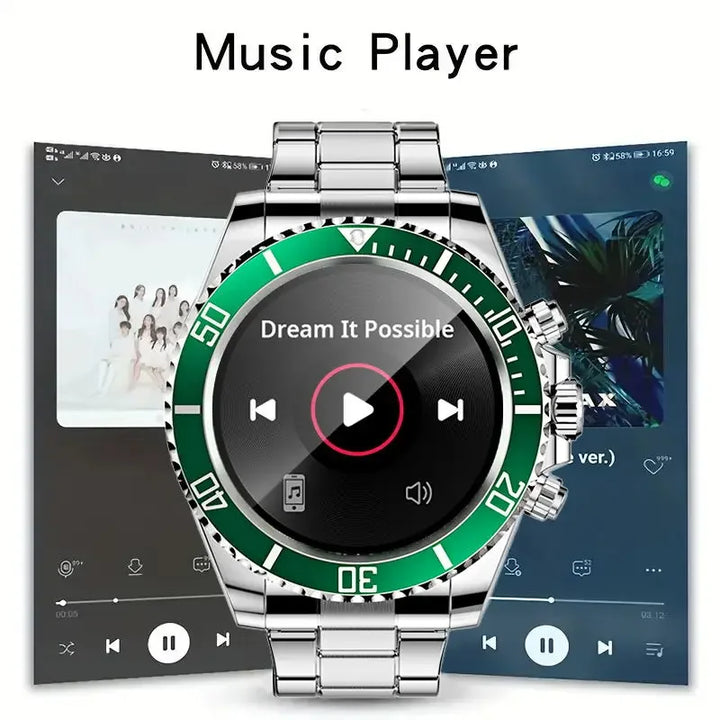 Luxury Smartwatch for Men, Bluetooth Calling, Sports Fitness Tracker, 2024 High-End Design, Android & iOS Compatible, Waterproof, Health Monitoring