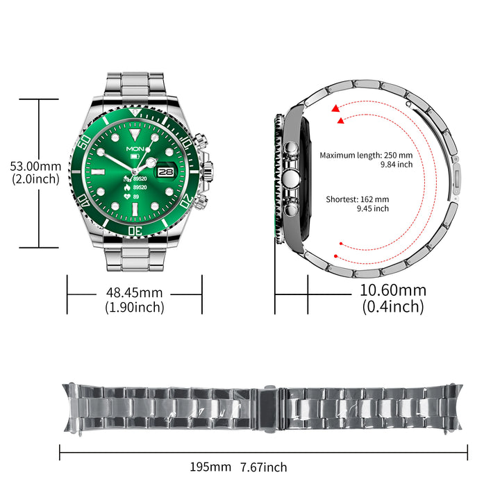 Luxury Smartwatch for Men, Bluetooth Calling, Sports Fitness Tracker, 2024 High-End Design, Android & iOS Compatible, Waterproof, Health Monitoring