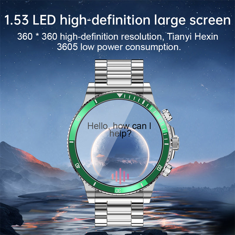 Luxury Smartwatch for Men, Bluetooth Calling, Sports Fitness Tracker, 2024 High-End Design, Android & iOS Compatible, Waterproof, Health Monitoring