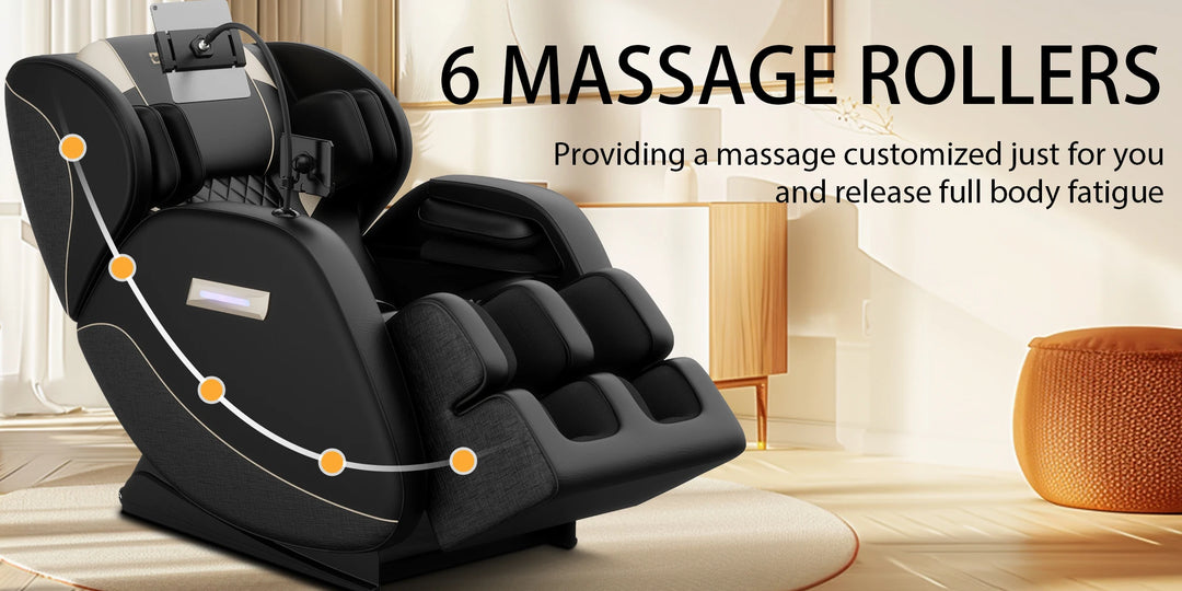 Luxury Zero Gravity Full Body Massage Chair – Heating Recliner with Airbags, Foot Rollers and Touch Screen Control